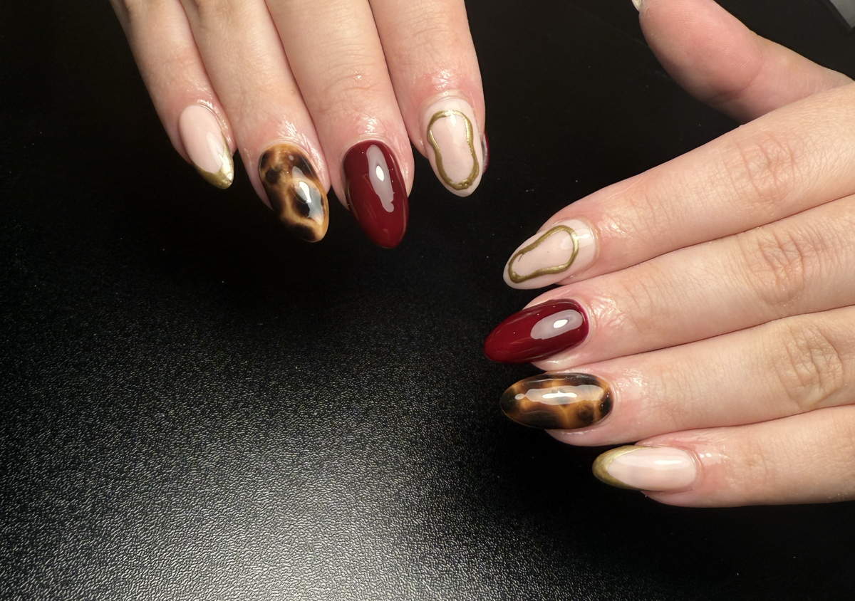 BIAB- infill with basic nail art