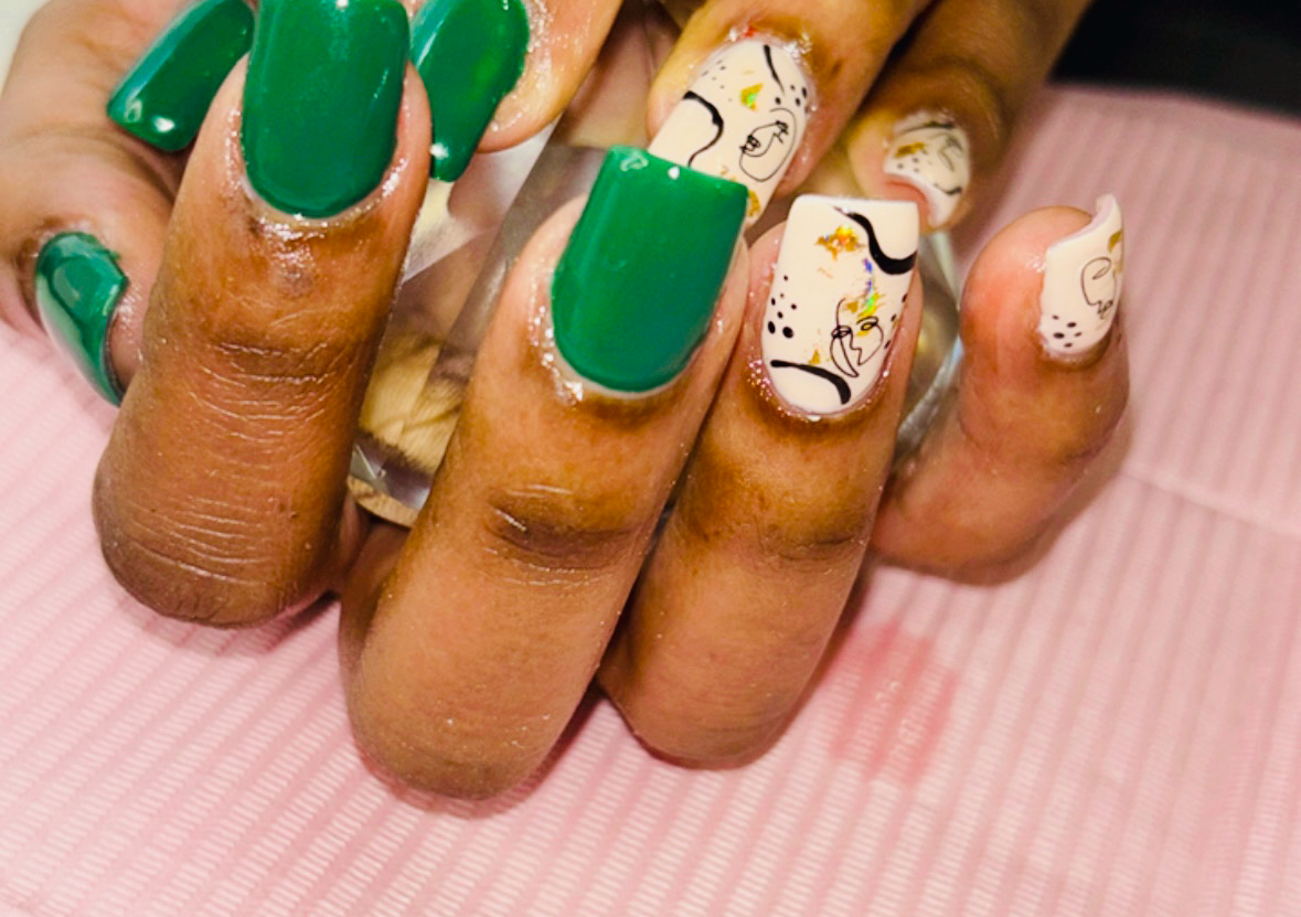 Long tips, poly gel + gel overly