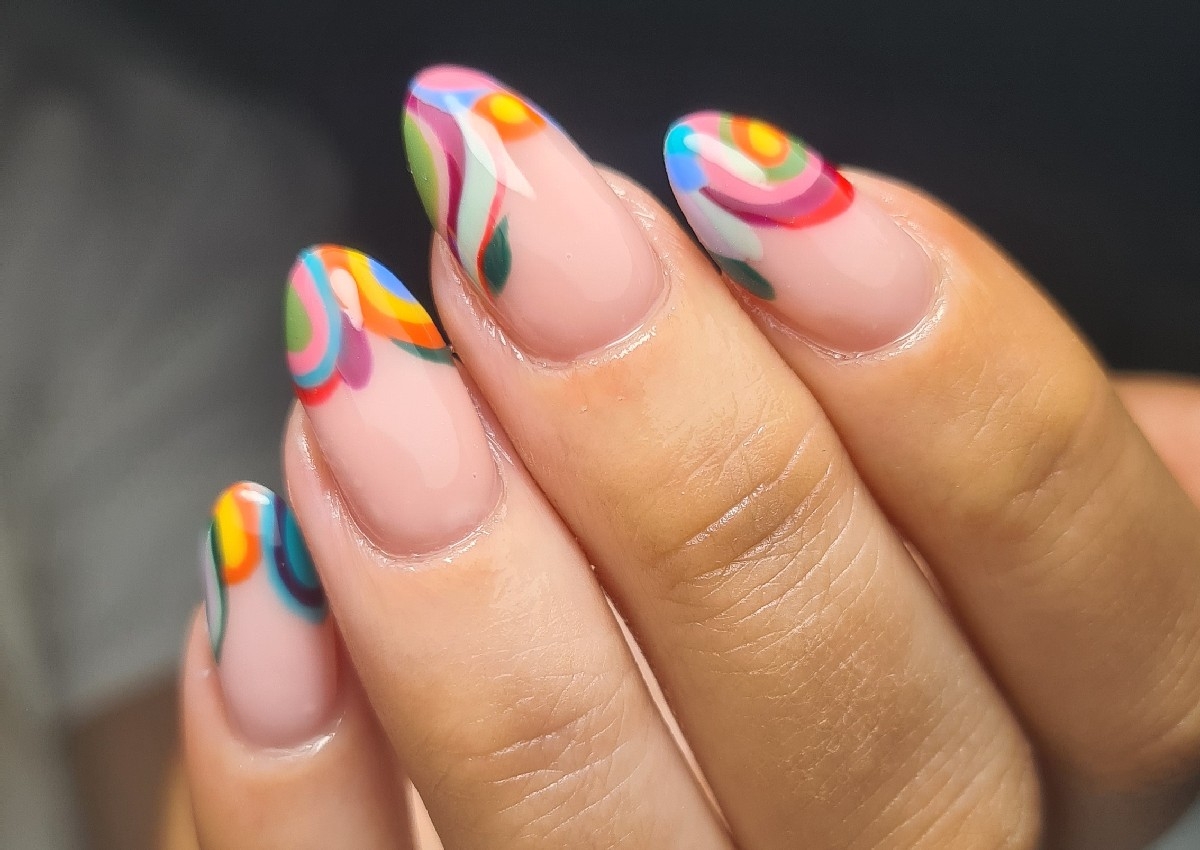 Builder Gel Infill with complex nail art