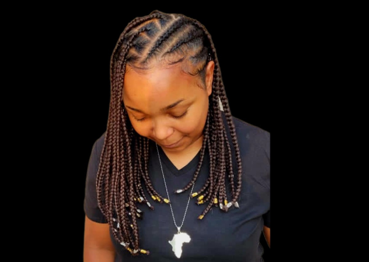 Bob half and half braids