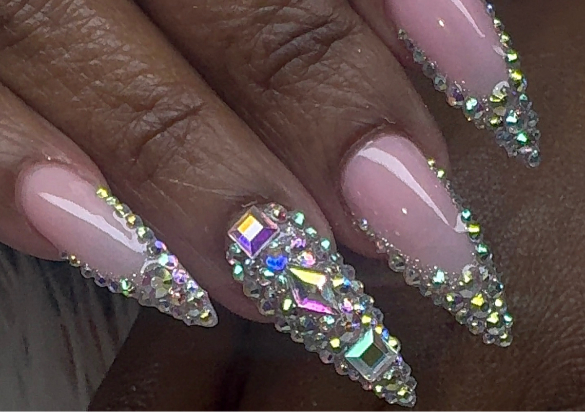 💎Ice Me Out! Swarovski stones on each nails half/full (Long To XL)