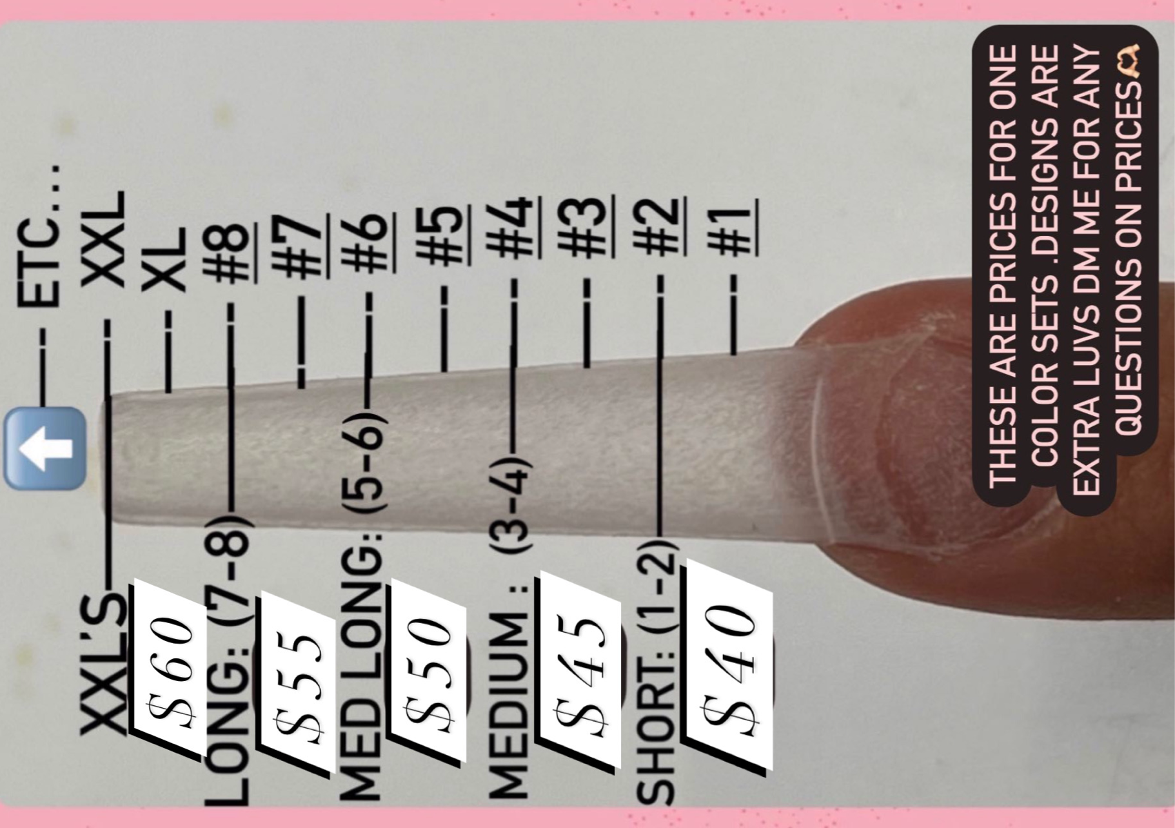 Medium long acrylic full set