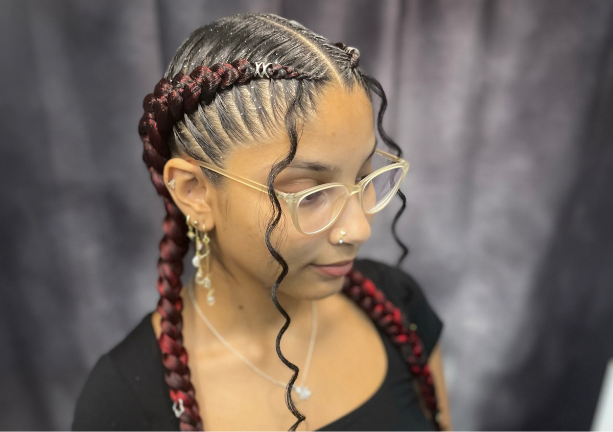 2 trenzas con EXT (Boxeadoras)