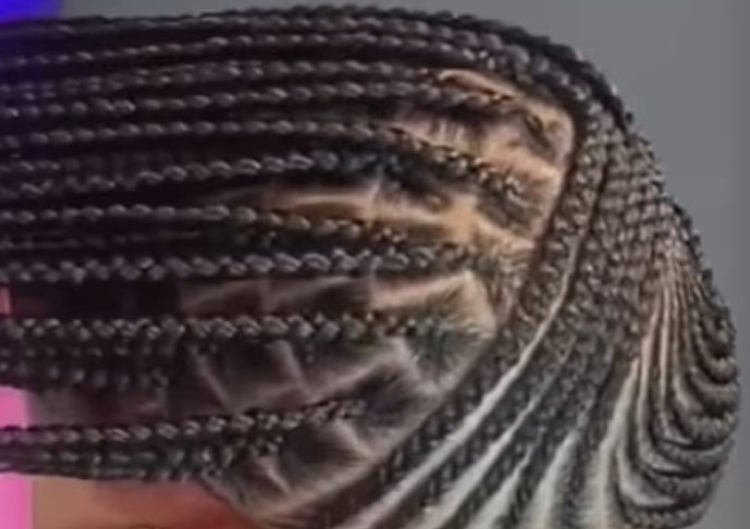 Half Cornrow Half single Braid