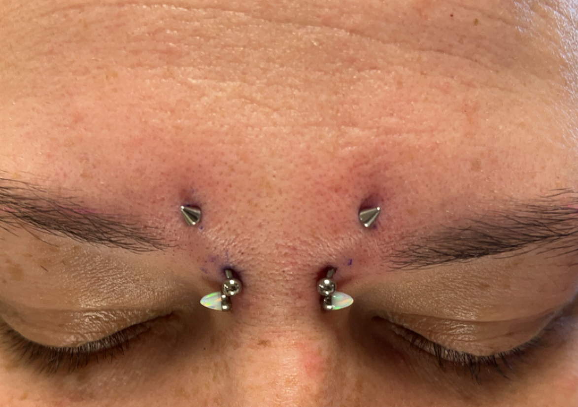 Paired angled eybrows 