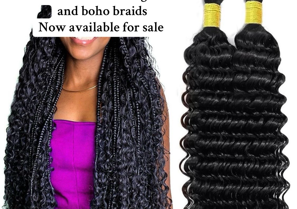 100%human braiding hair for goddess/boho braids