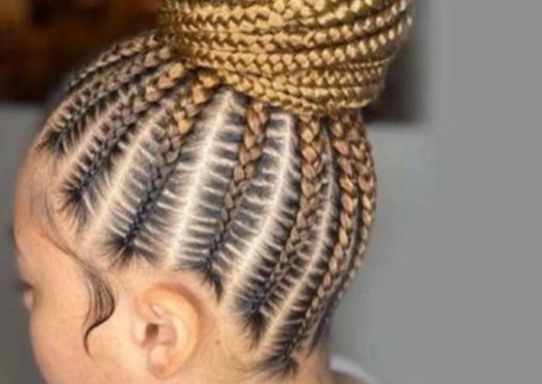 African braids with a high bun