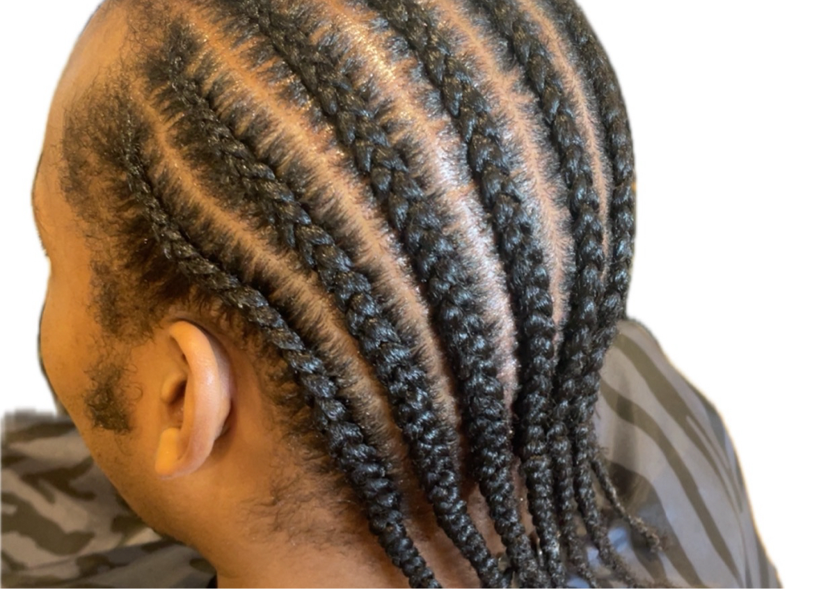 Mens braids whole head straight backs