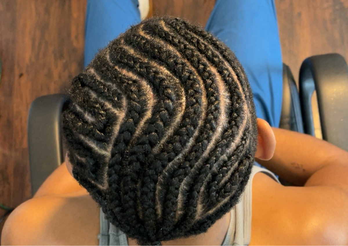 Men's braids w/designs half head