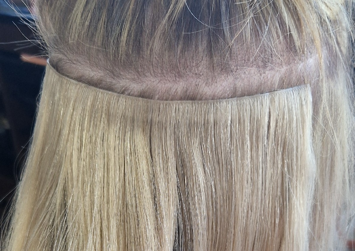 Tape weft hair extension removal and refitting 