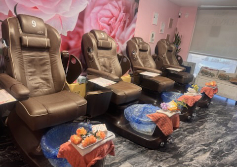 Orange Pedicure with Gel polish