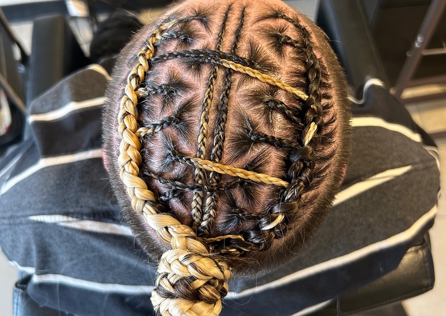 Men's braid bun design