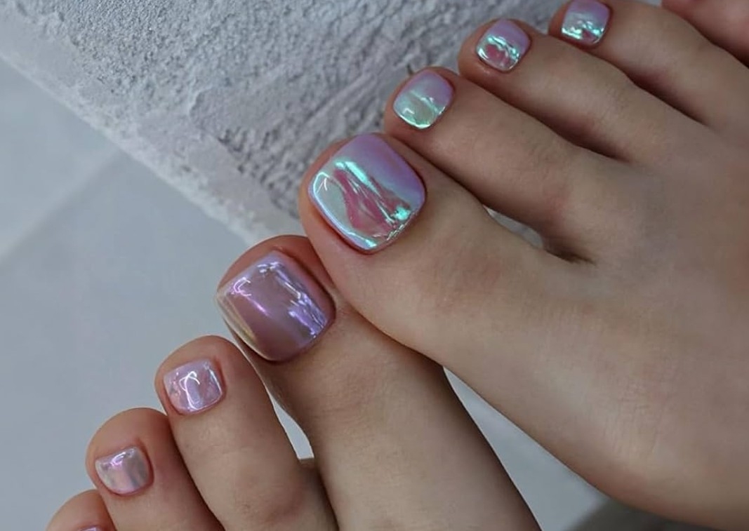  Gel EN PIES con efecto chrome 