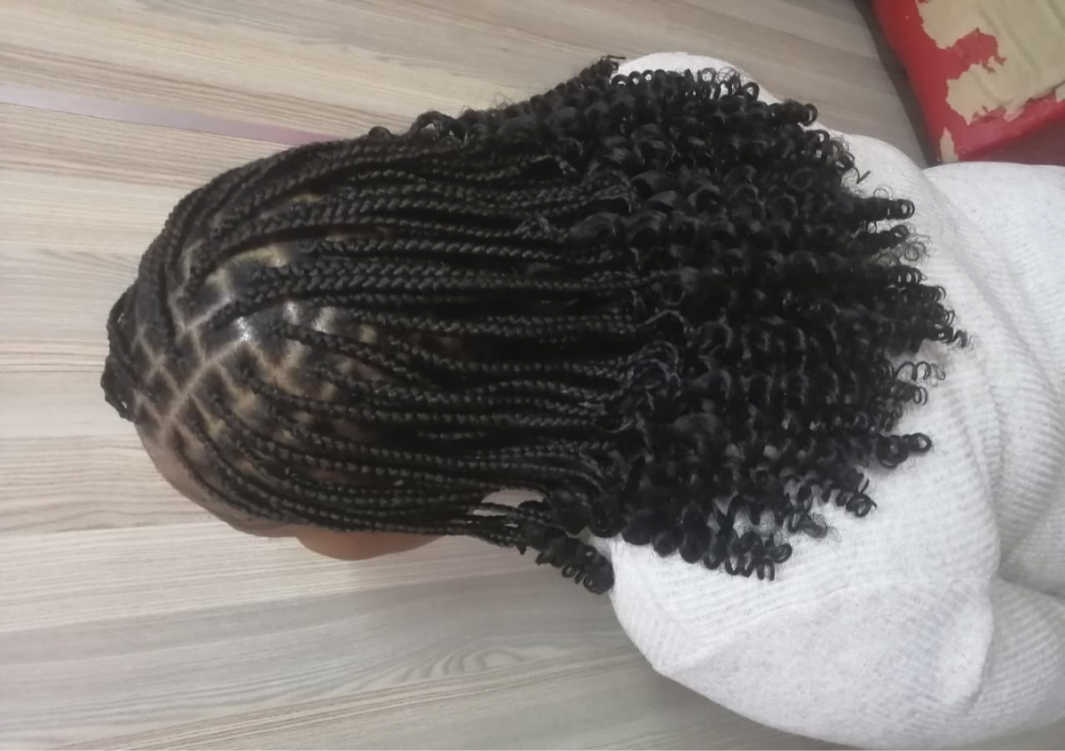 Short Braids with curls