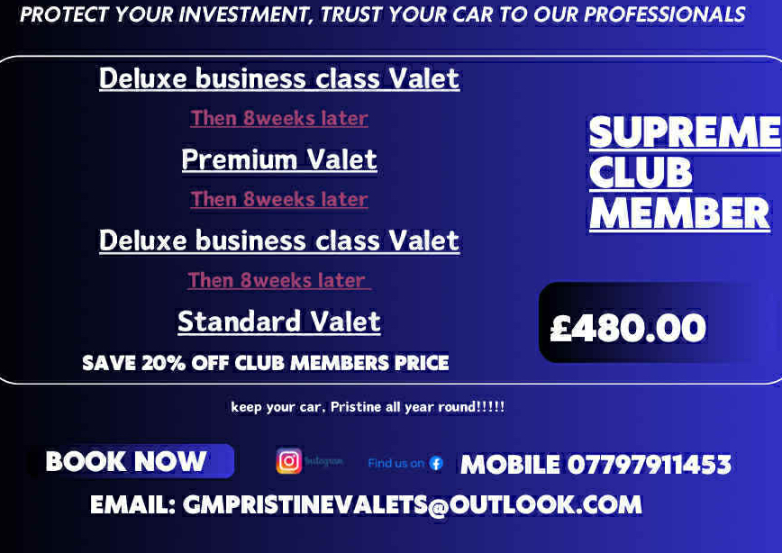 Supreme club member package 20% off £480