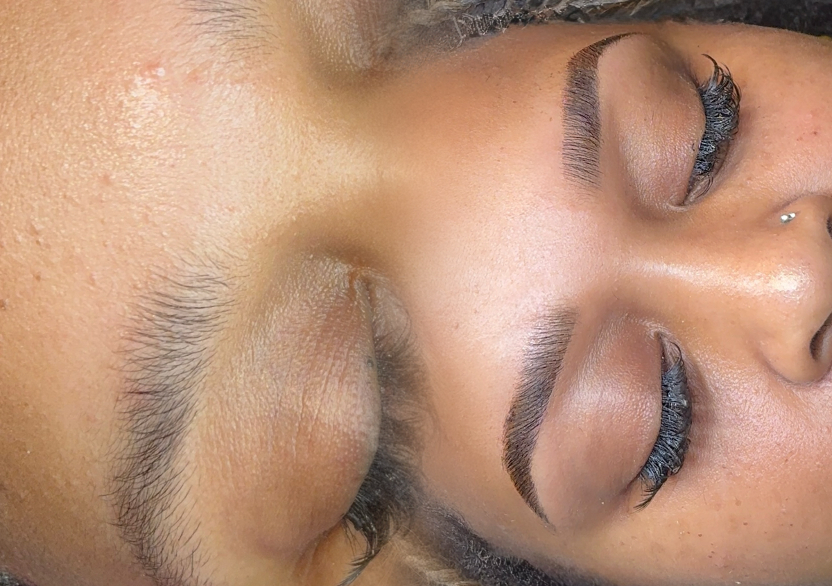 Lamination + shaping + hybrid stain ( lasts 10+ days ) 