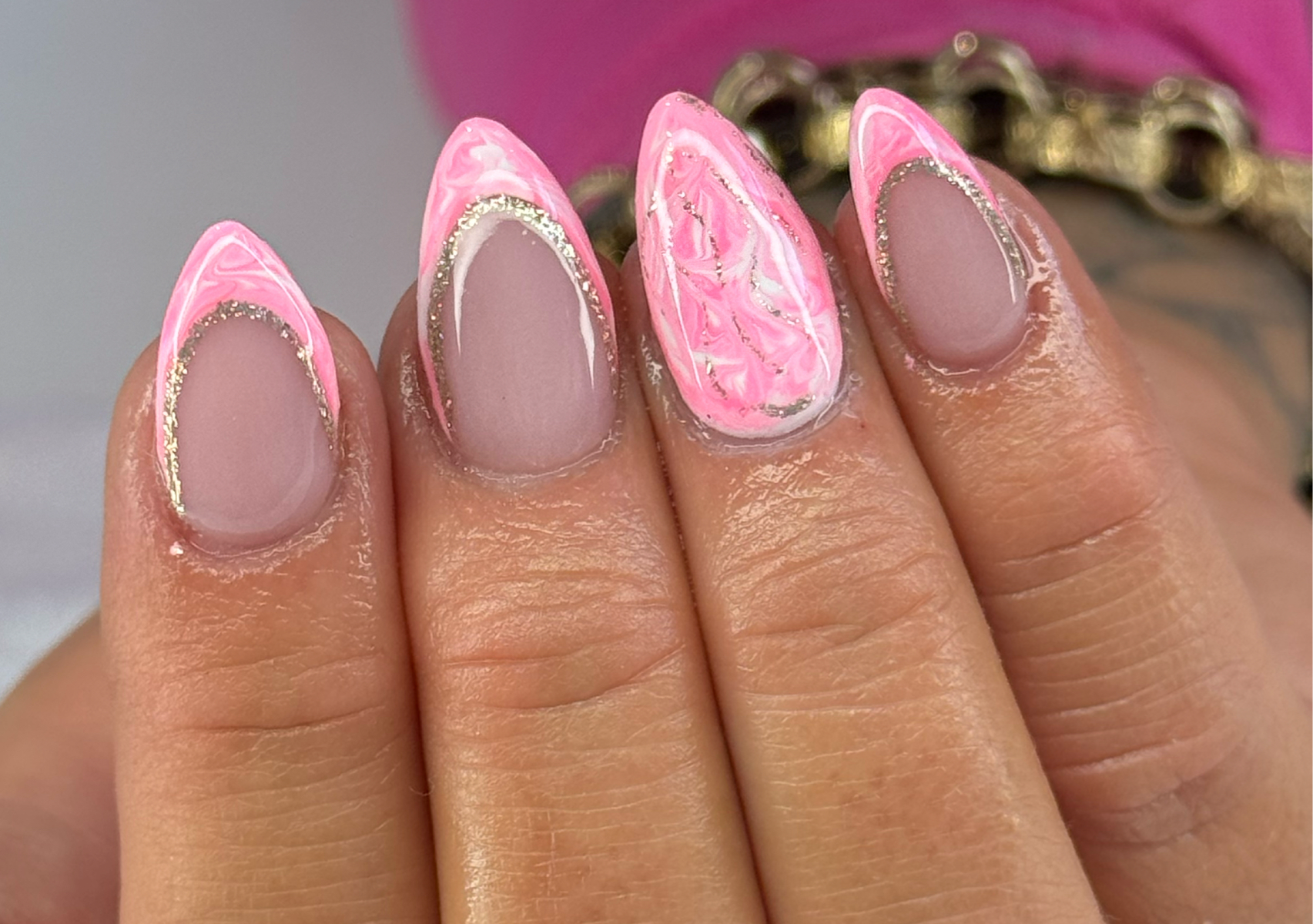 ACRYLIC SET - Simple nail design 