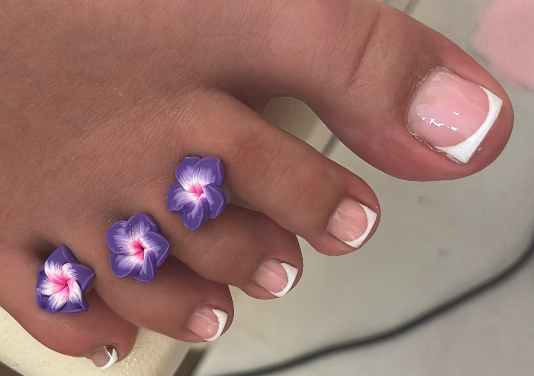 Full set of biab toes french tips 
