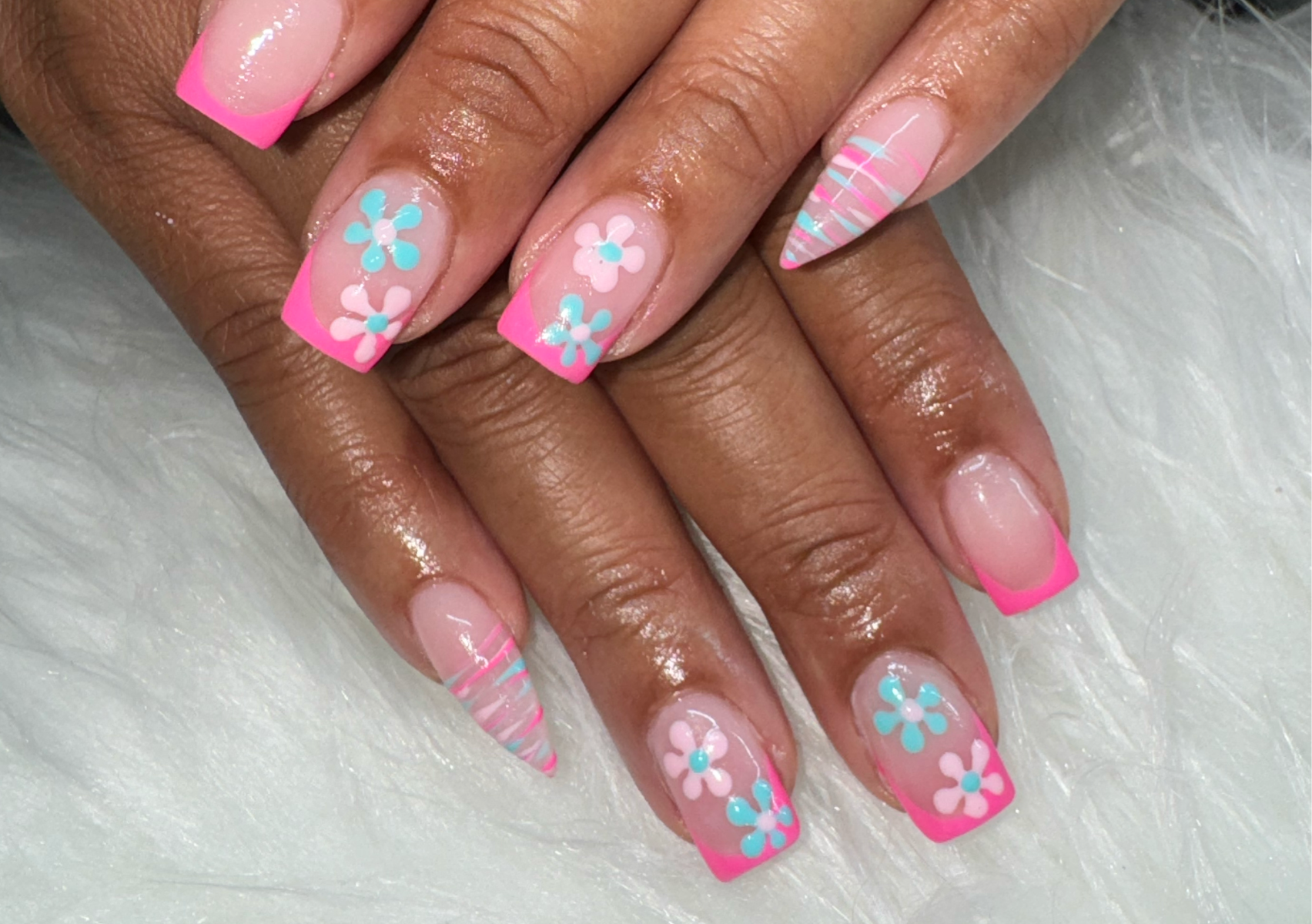 Full set Poly Gel short