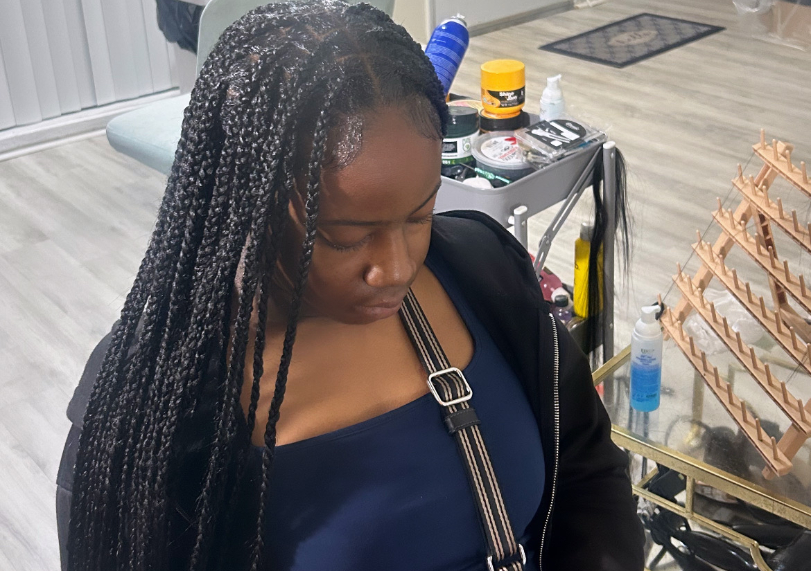 Knotless braids hair provided 
