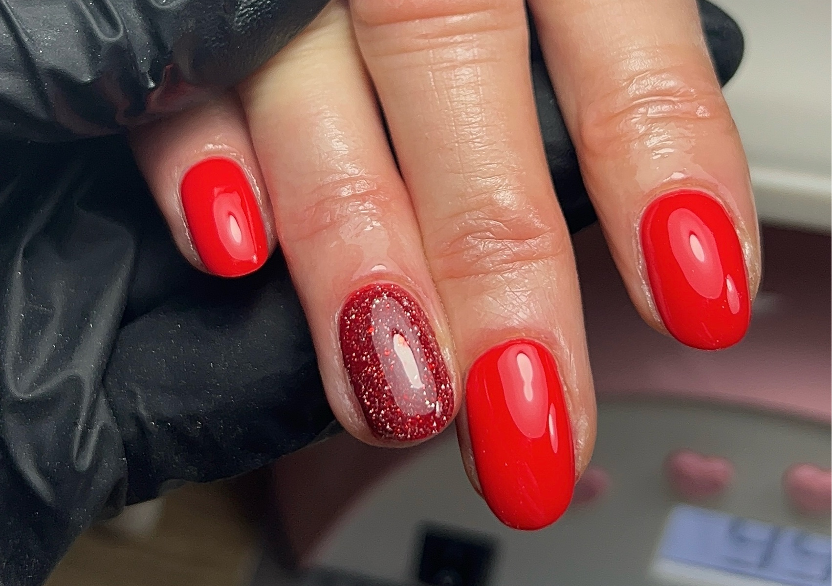 Builder Gel Overlay with Block colour/Minimal Nail Art