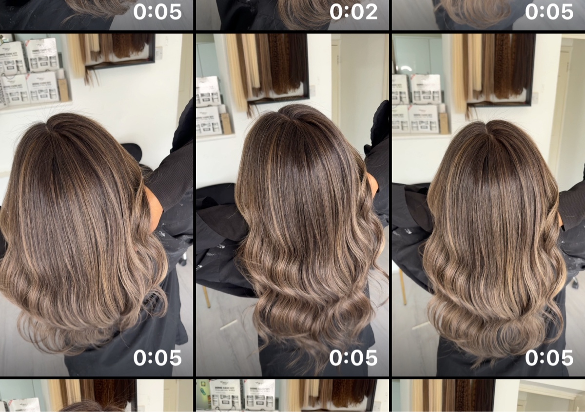 shorth lenthg balayage+olaplex+gloss