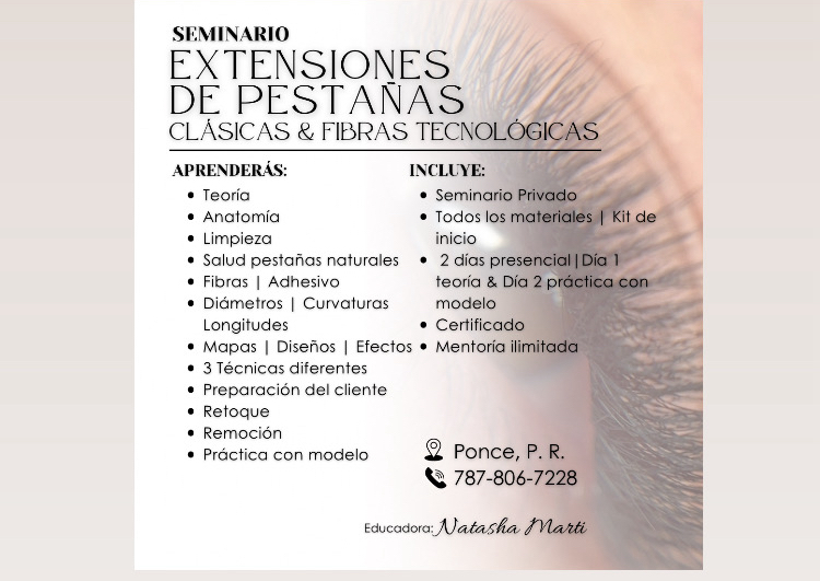 Extensiones de pestañas clásicas y fibras tecnológicas 