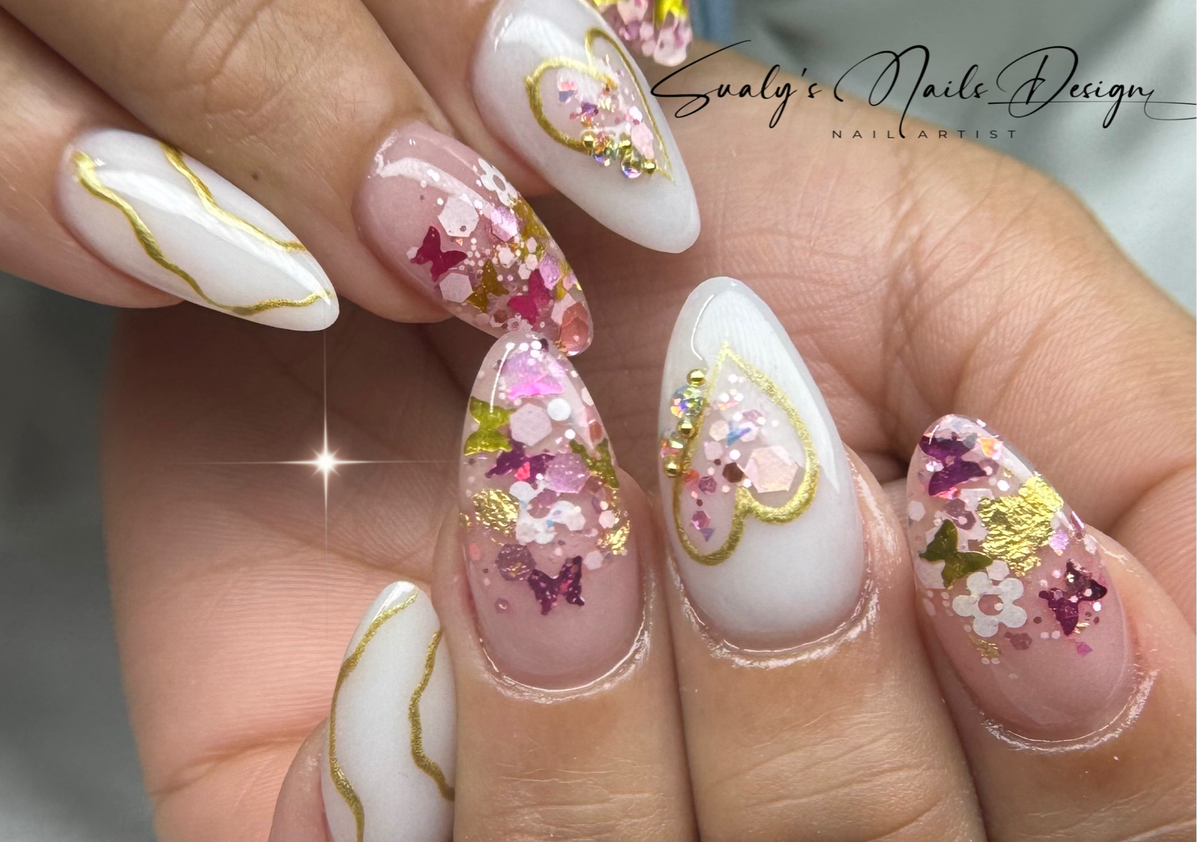 Uñas almendra medianas (medium almond nails)