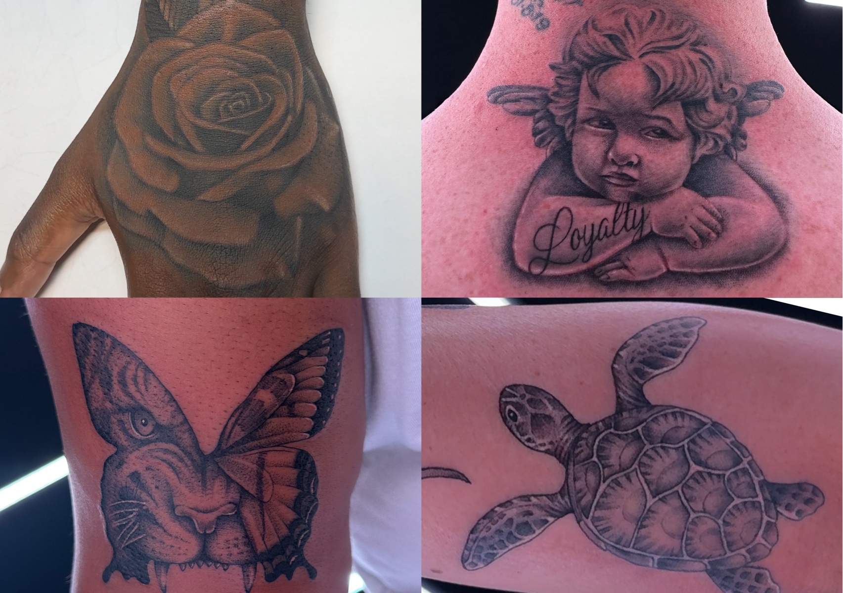 Palm size detailed tattoo