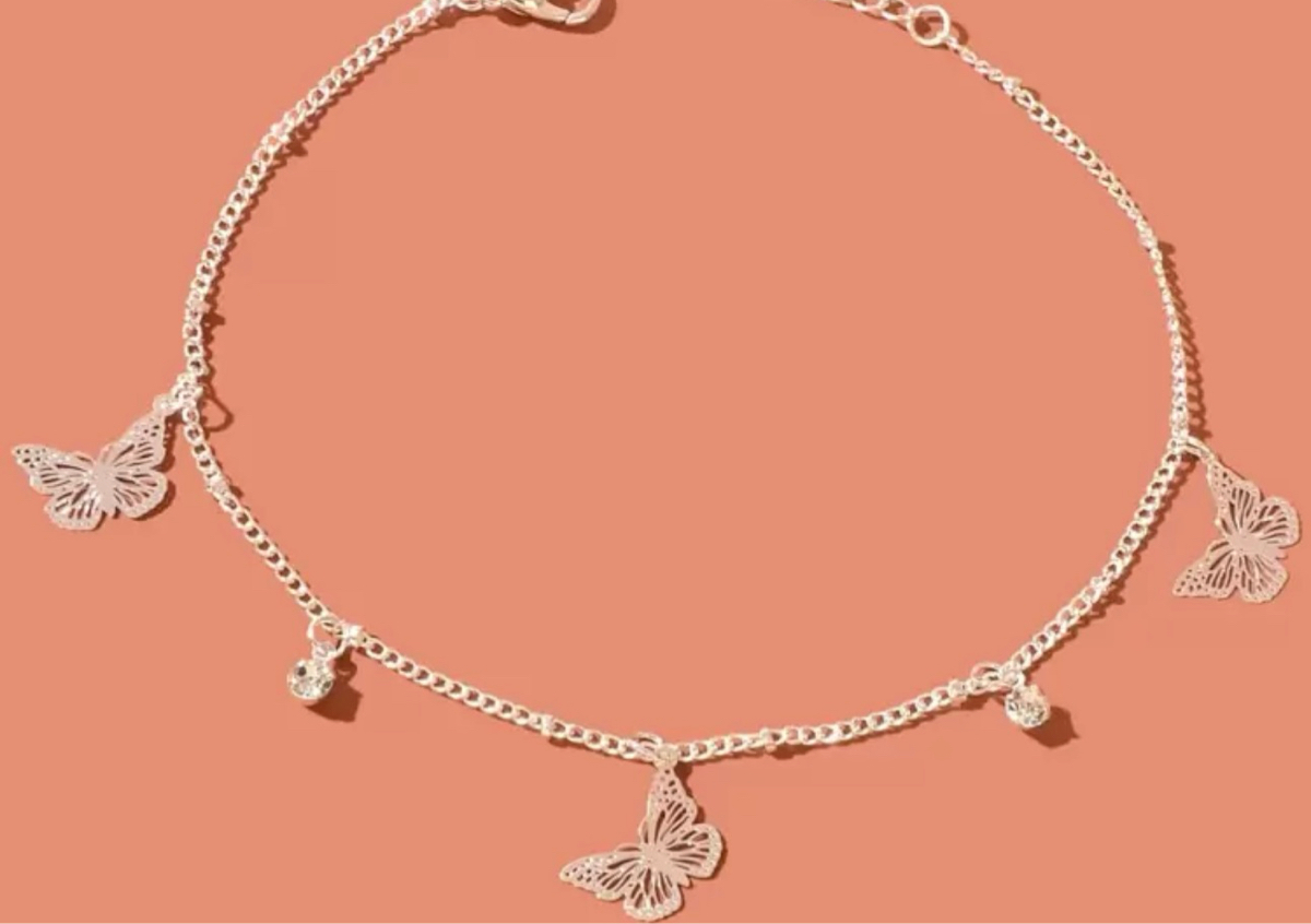 Silver Butterfly Anklet 
