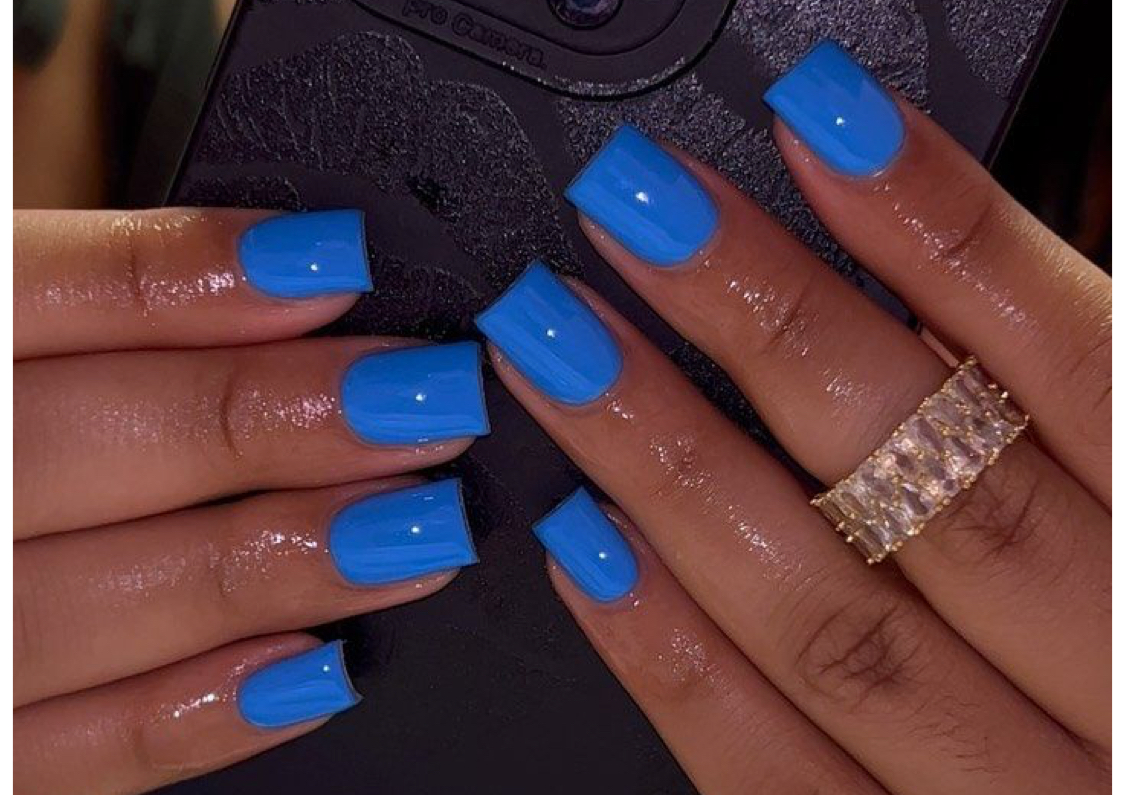 Short Acrylic Straight polish 
