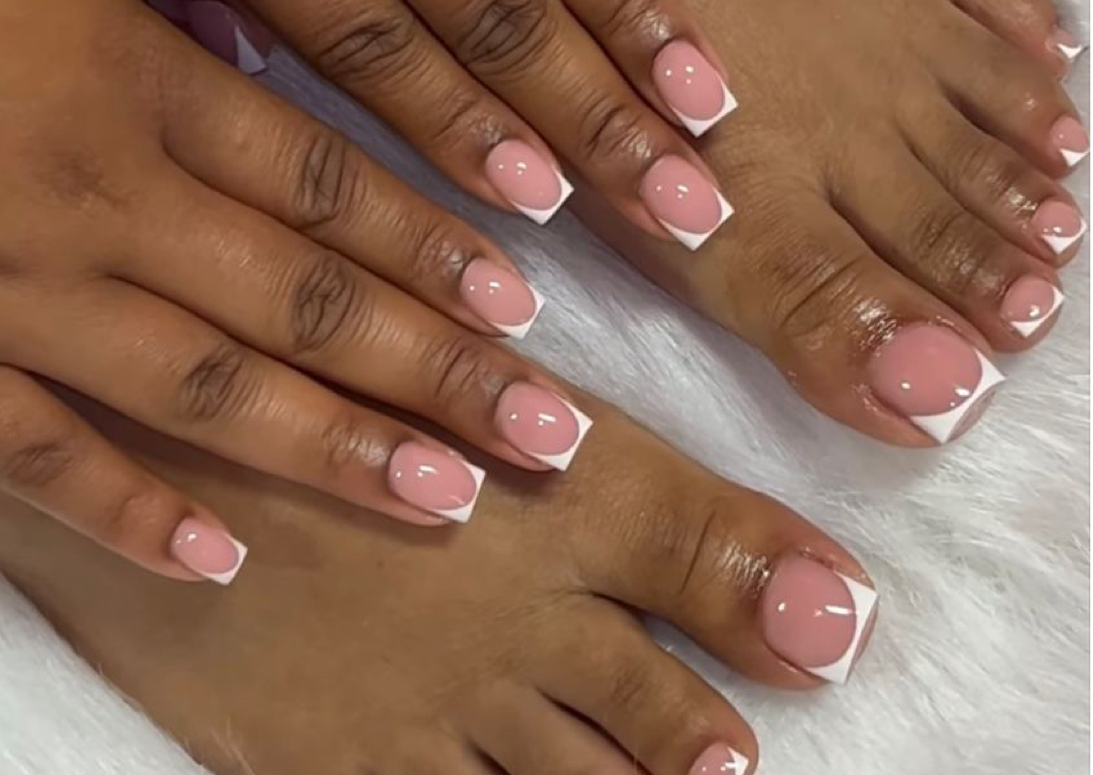 Short Acrylic Frenchies Hands & Feet 