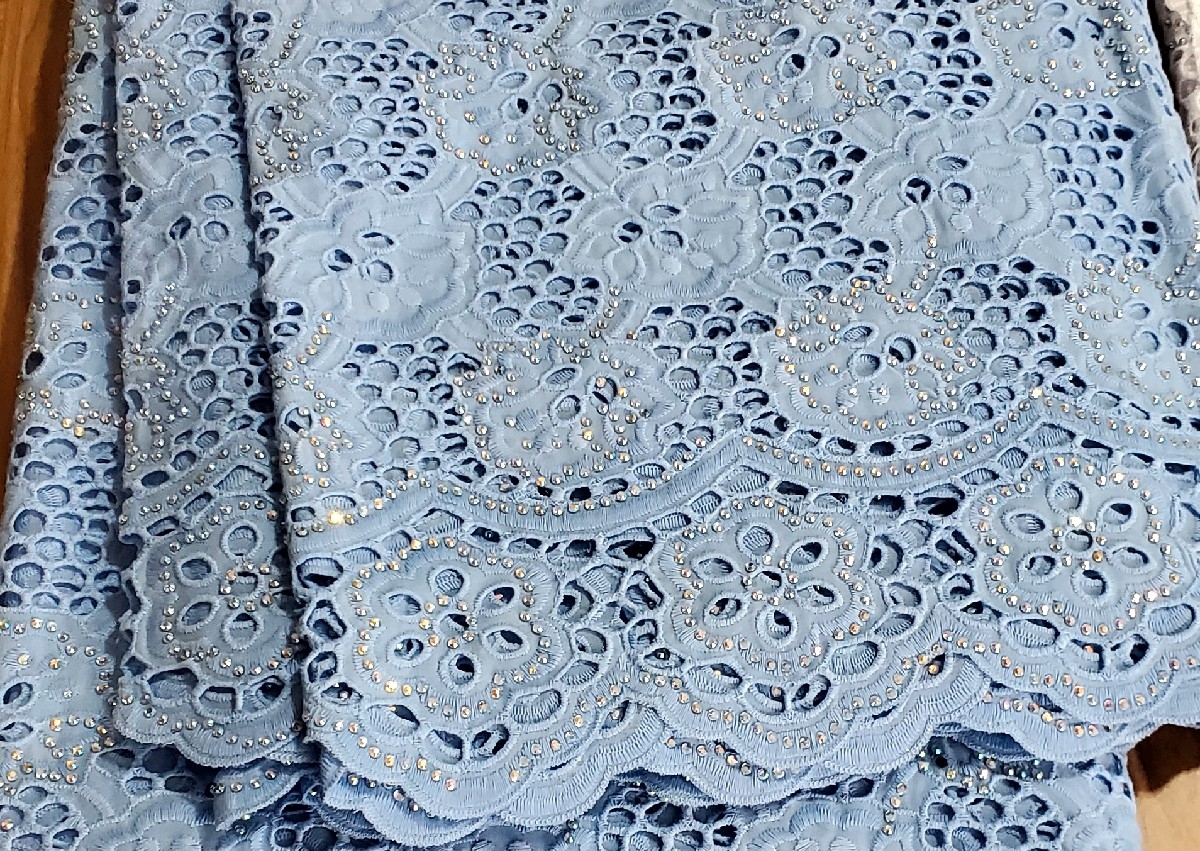 Swiss dry Lace with Stones