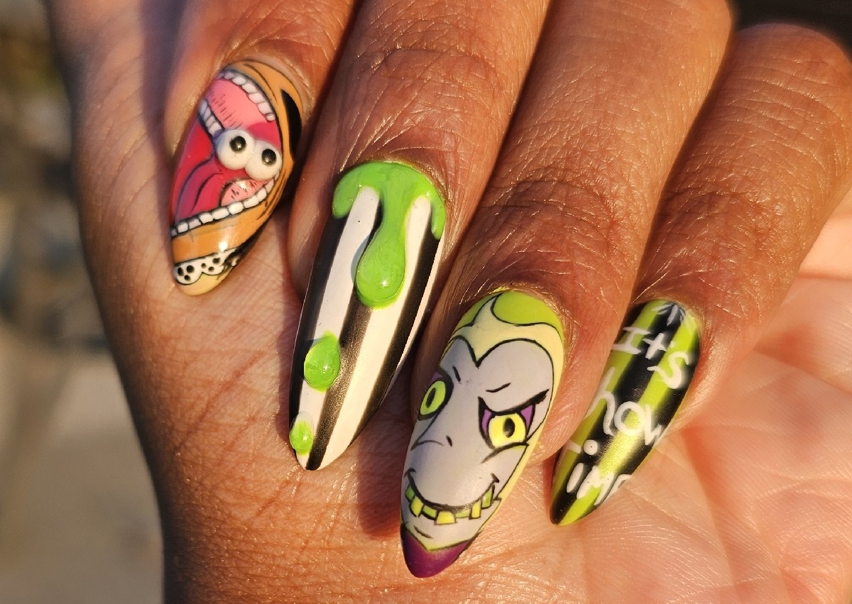 cartoon character nail art