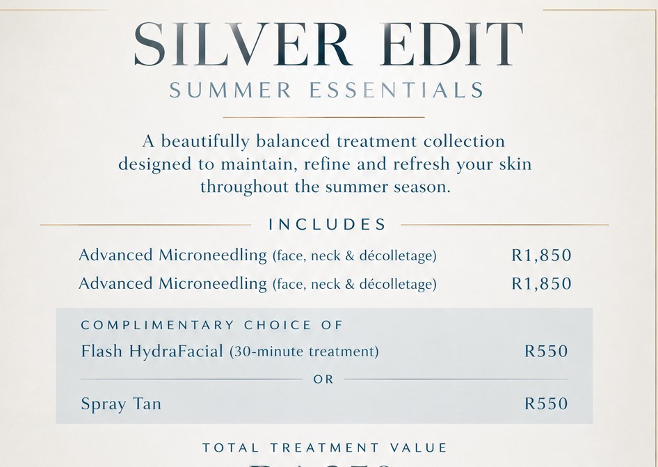 Summer Silver edit- complimentary spray tan