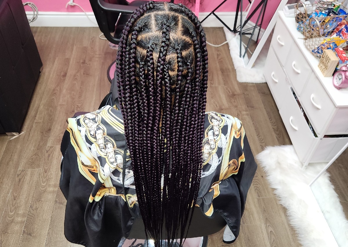 Large Knotless Braids Waist Length 