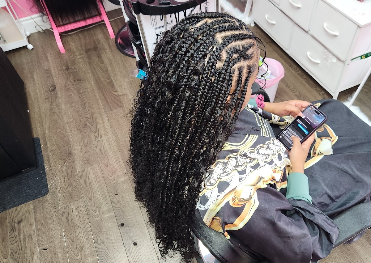 Large Fulani Boho Braids Mid Back