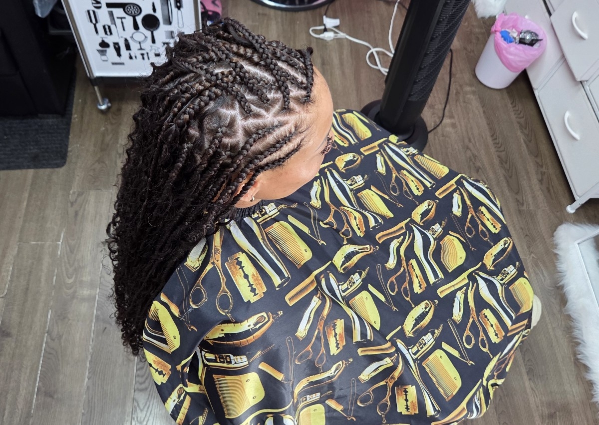 Medium Fulani Boho Braids Waist Length 