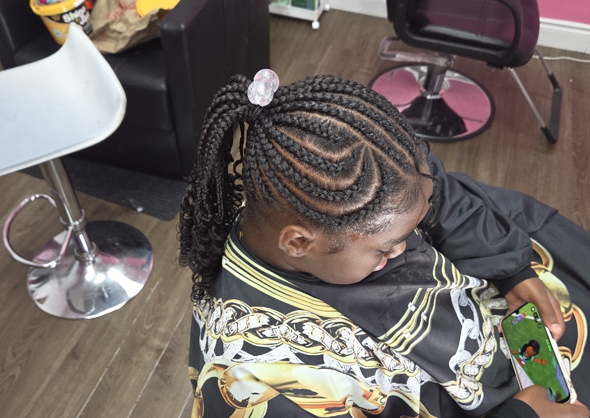 Kids Cornrows w Extentions  