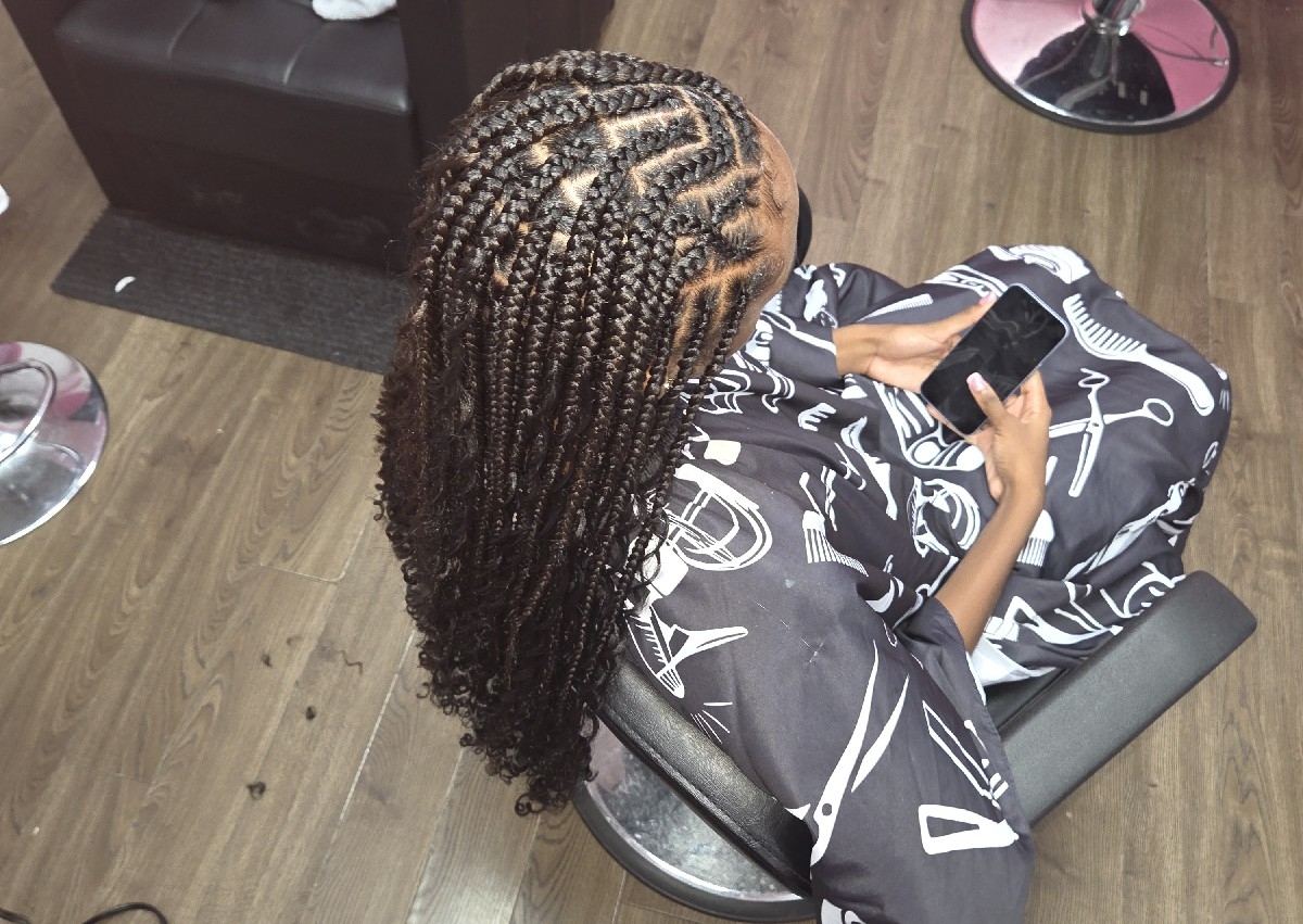 Large Fulani Boho Braids Waist Length 