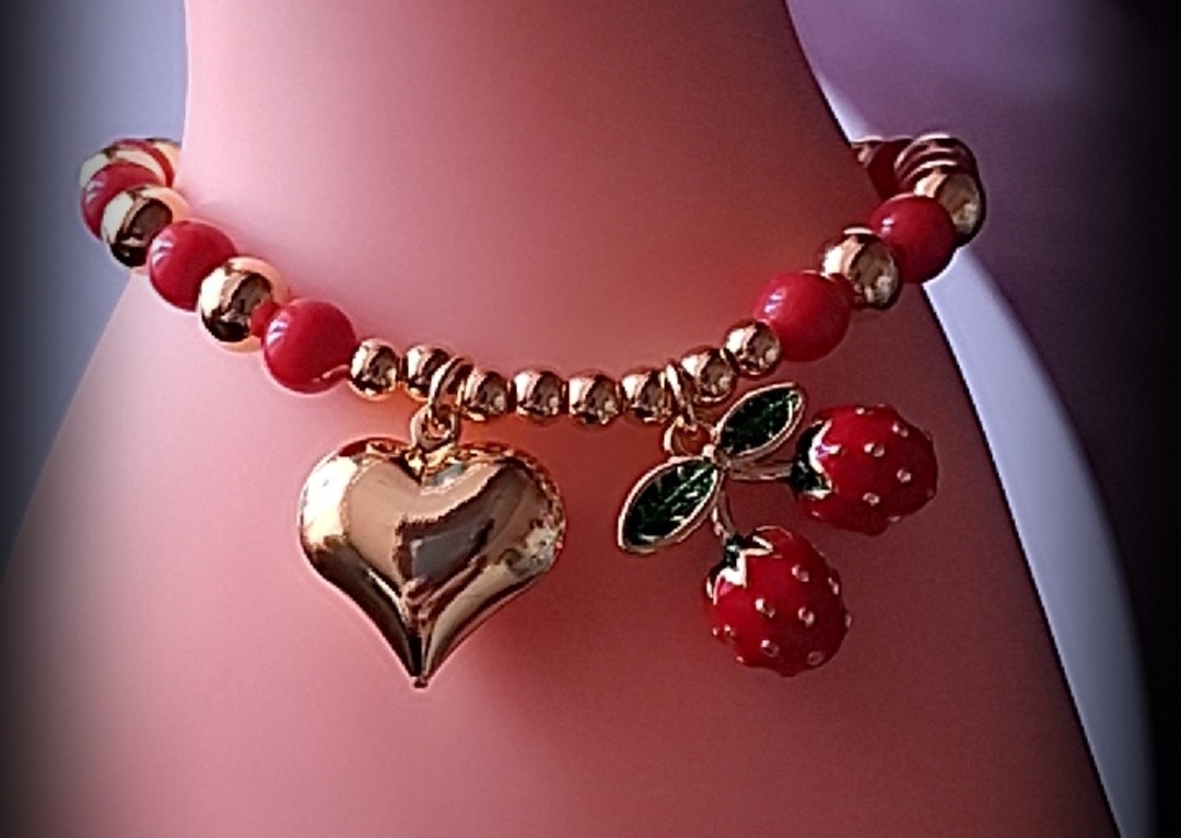 Pulcera (fresita) oro laminado