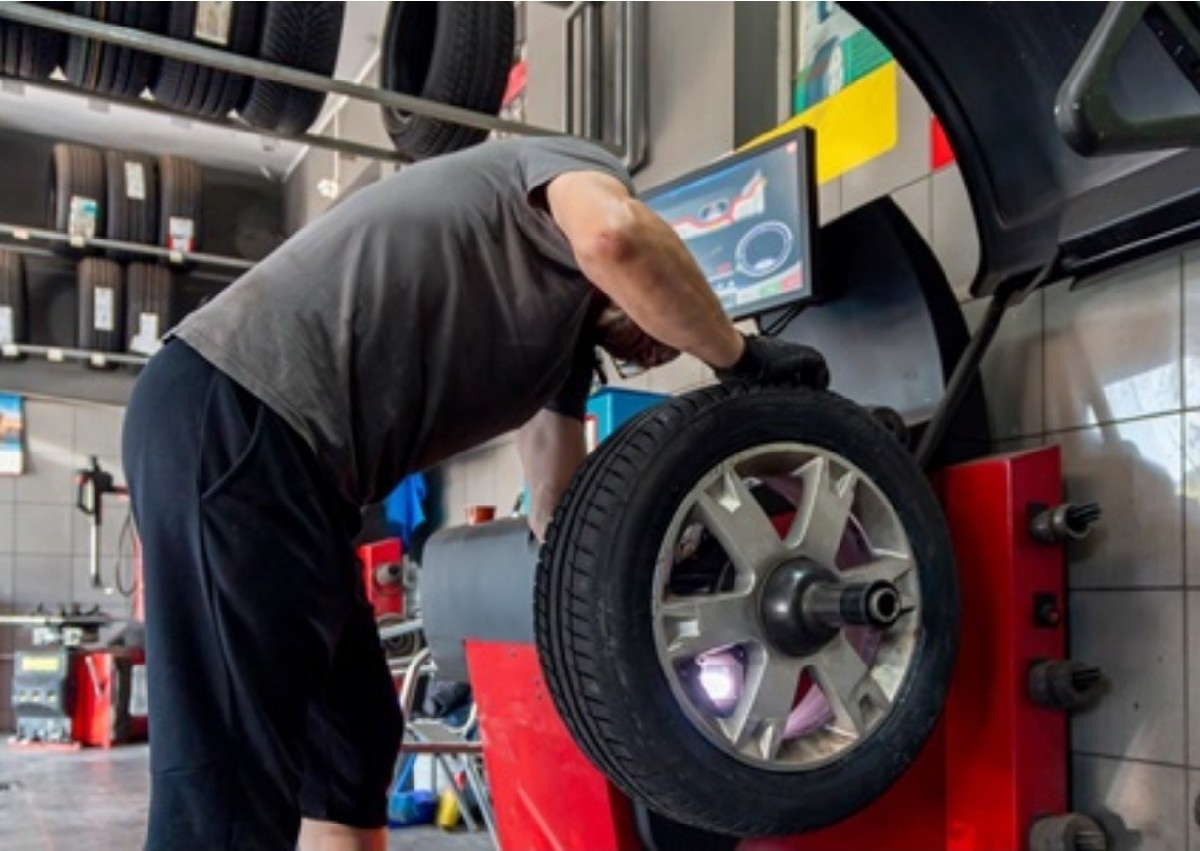 Wheel balancing or tire repair 