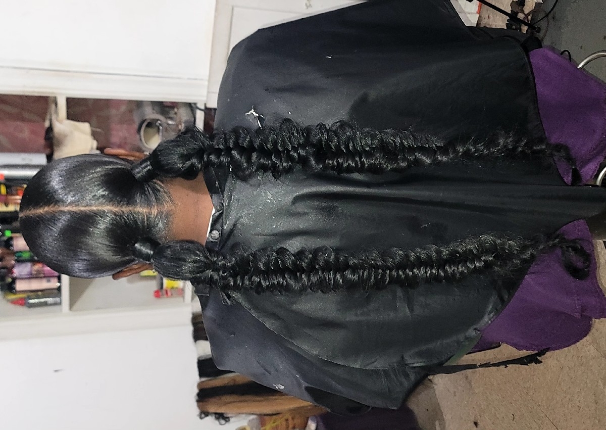 2ponytail butterfly briad