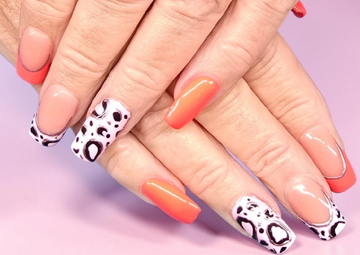 Acrylic with Gel Polish Design