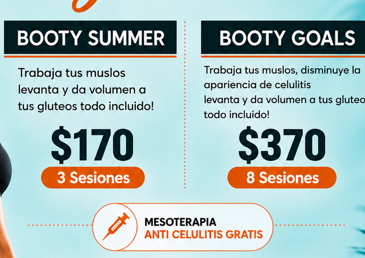 3 sesiones Gluteos perfecto