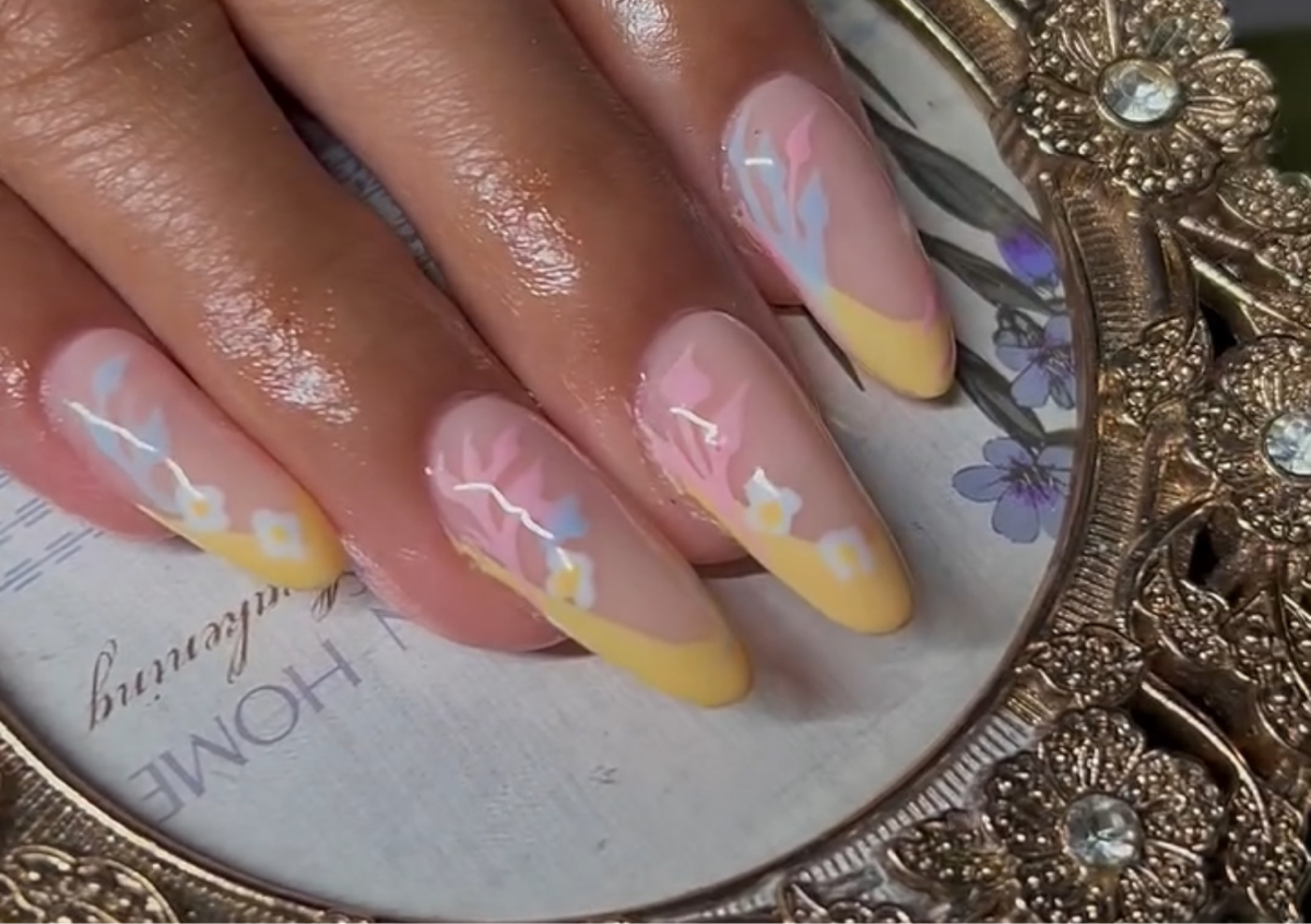 Simple Nail art + French 