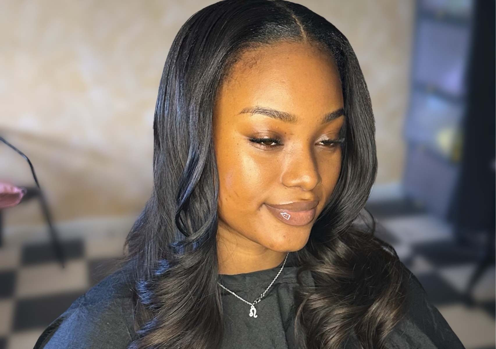 Traditional sew in with barrel curls