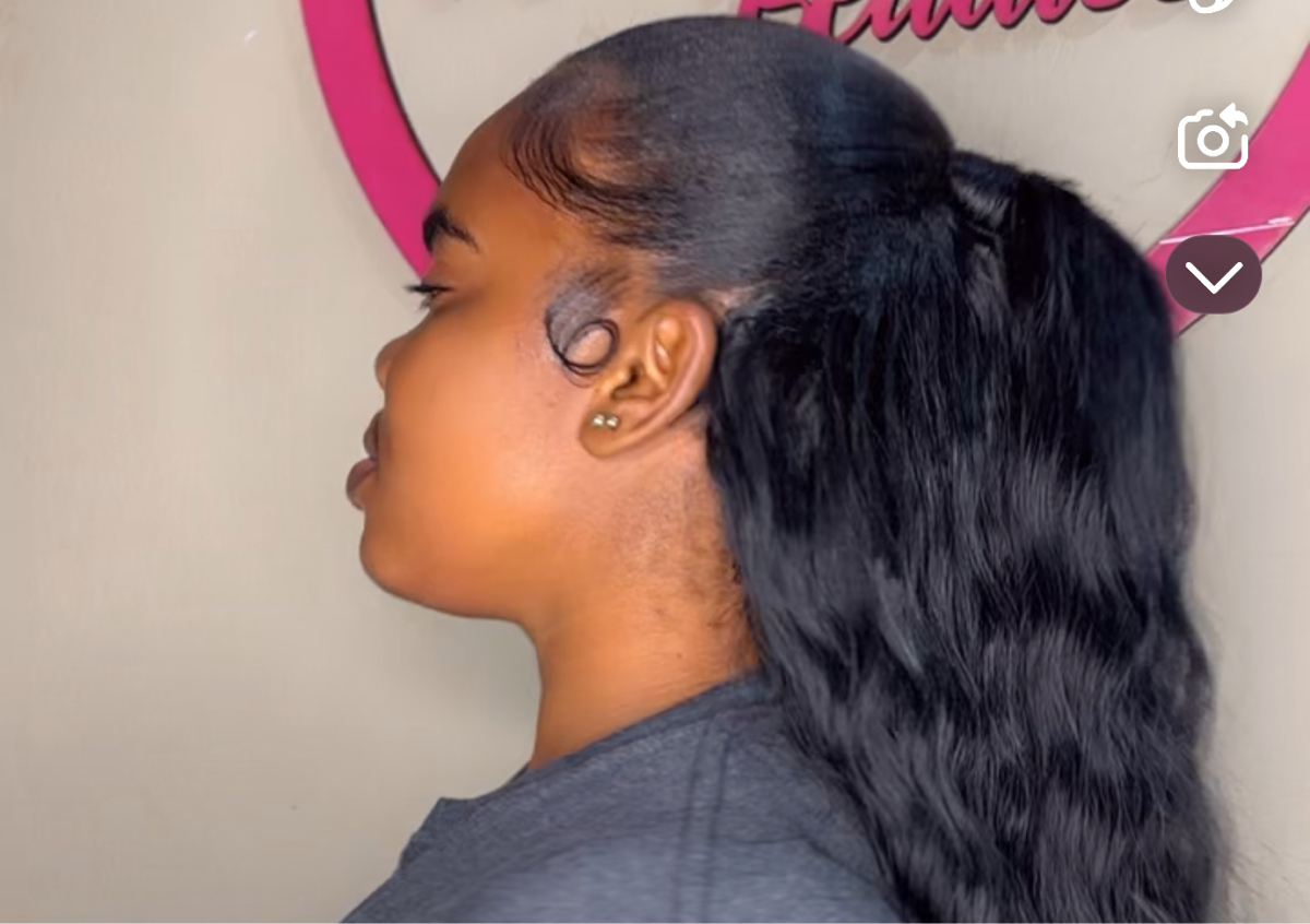 Half up half down ponytail