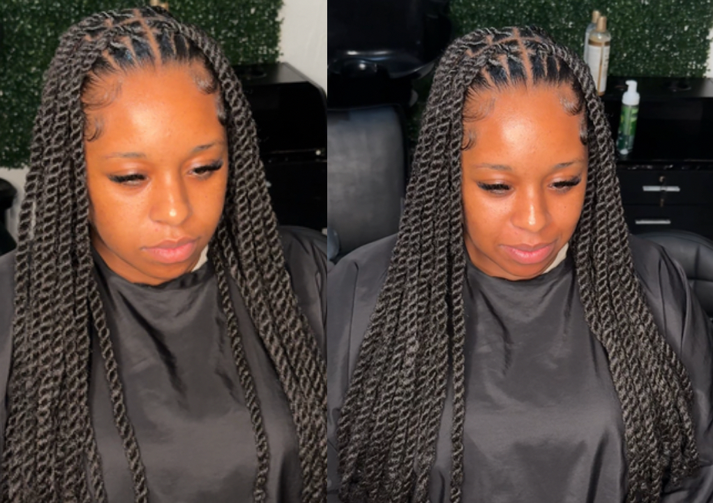 Extended loc twist (upper back to waist length)