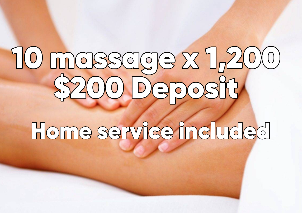 Paquete De 10 Masajes/Servico a Domicilio